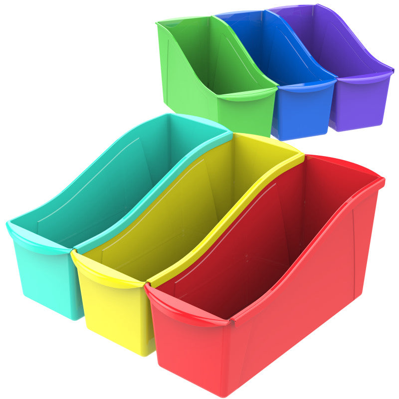 Large Book Bin, Assorted Colors, Set of 6