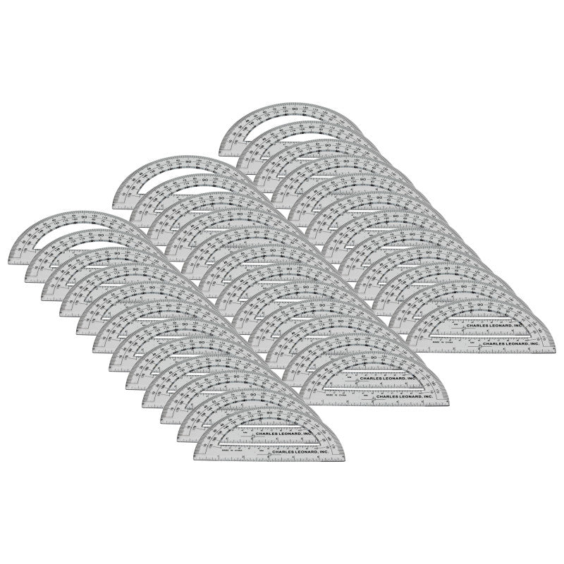 Protractor Plastic, 6-Inch, 12 Per Pack, 3 Packs