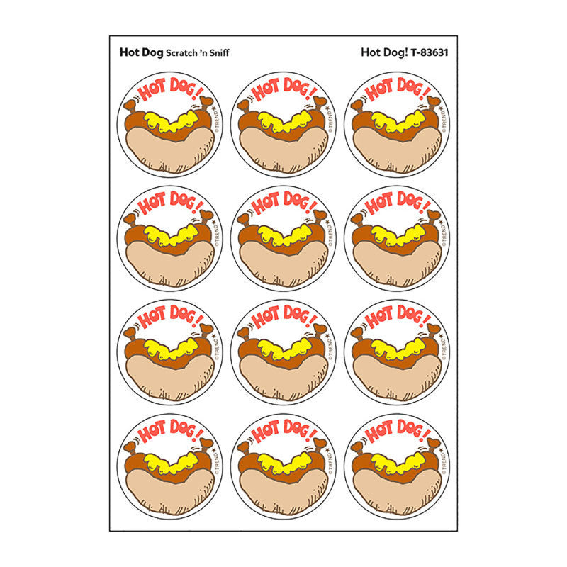 Hot Dog!/Hot Dog Scent Retro Scratch 'n Sniff Stinky Stickers®, 24 ct.