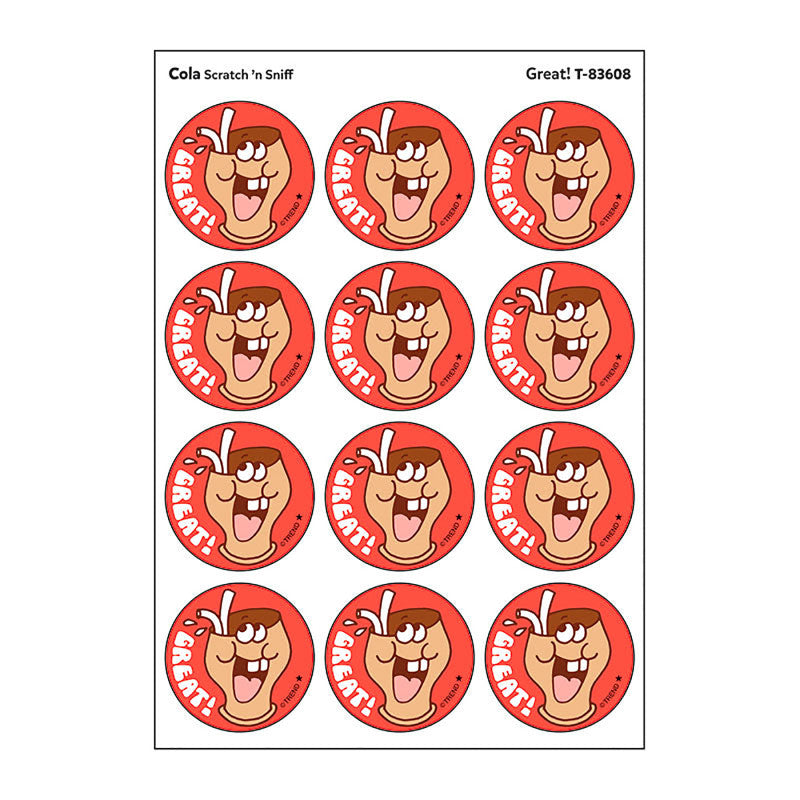 Great!/Cola Scented Stickers, Pack of 24