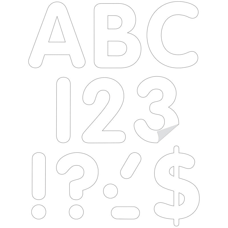 White 4" Classic Self-Adhesive Letters Uppercase, 108 Pieces