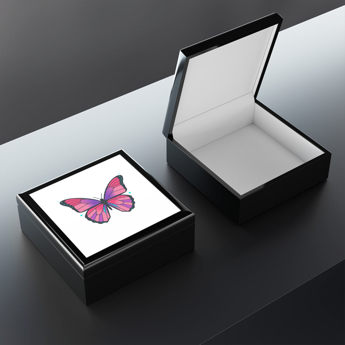 Holographic Butterfly Gradient | Jewelry Box for Rings & Earrings | Valentine, Galentine’s & Self-Love Gift | Y2K Aesthetic