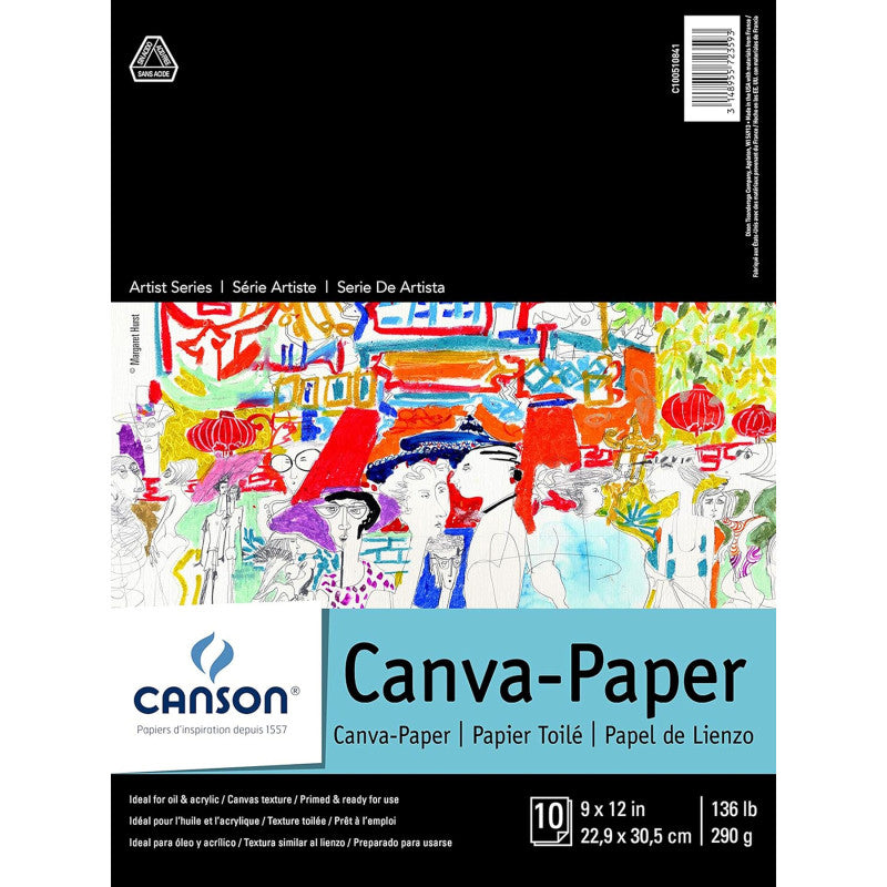 Artist Series Canva Canvas Pad, Foldover Binding, 10 Sheet, 9x12 inch, 1 Count