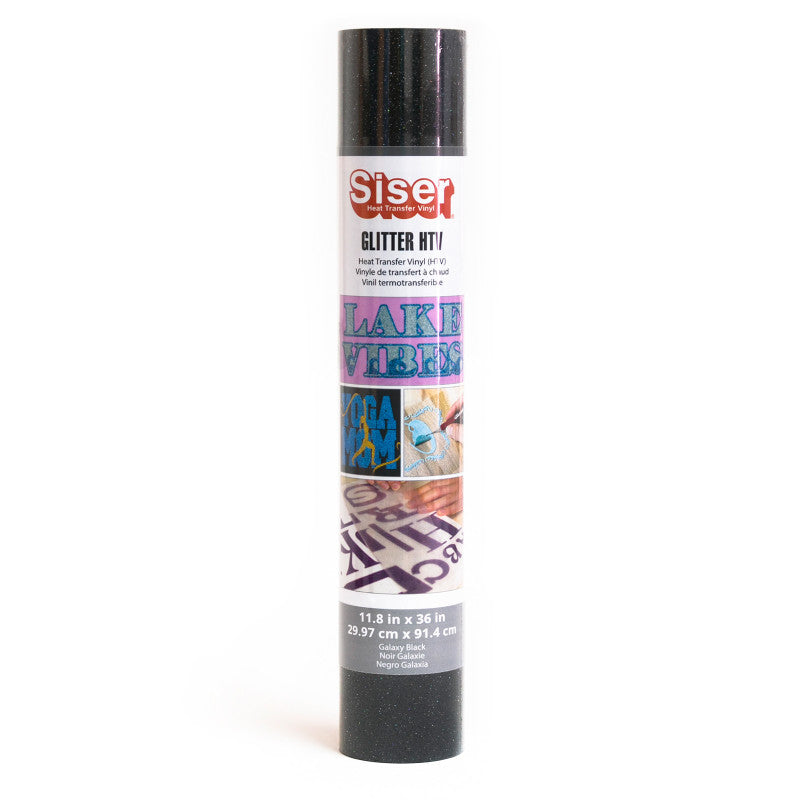 Glitter HTV Heat Transfer Vinyl, 36", Galaxy Black