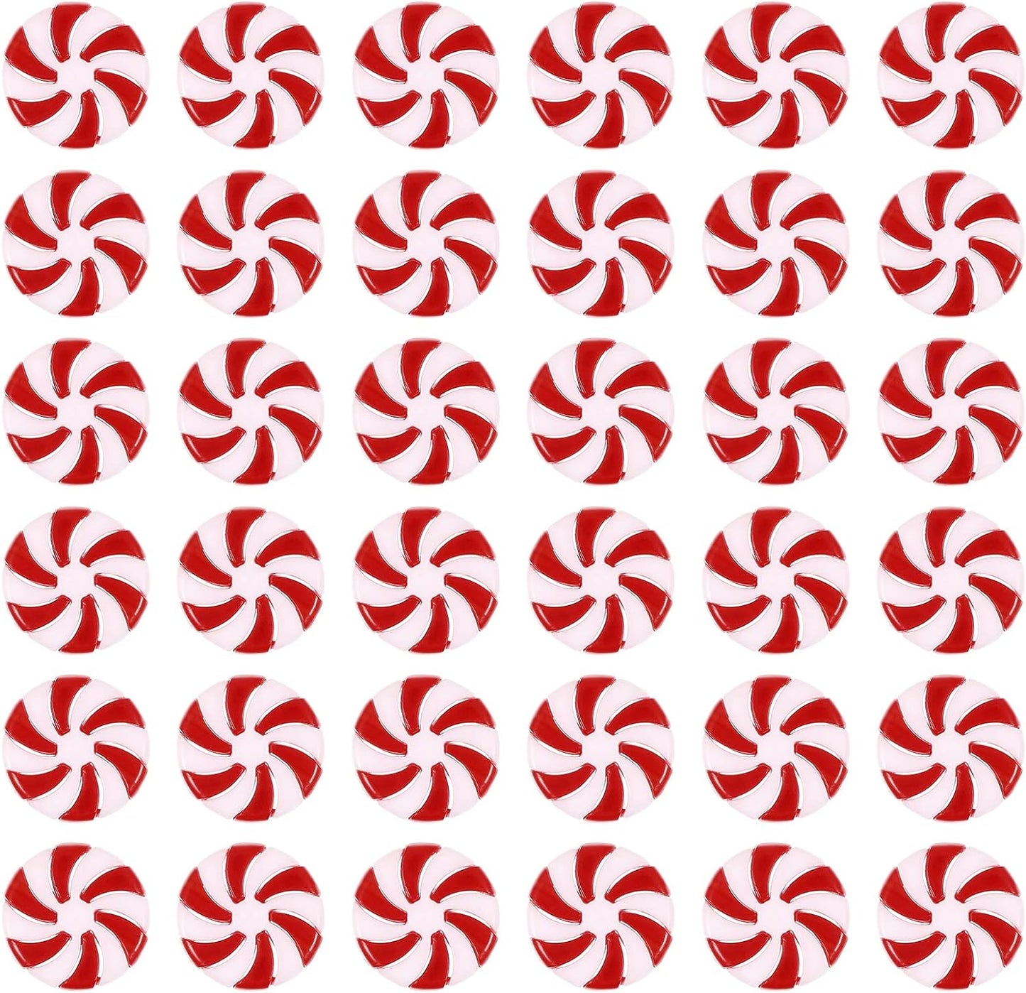 50Pcs Christmas Candy Cane Christmas Tree Hanging Peppermint Ornaments for Holiday Decoration Party Favors 25Mm