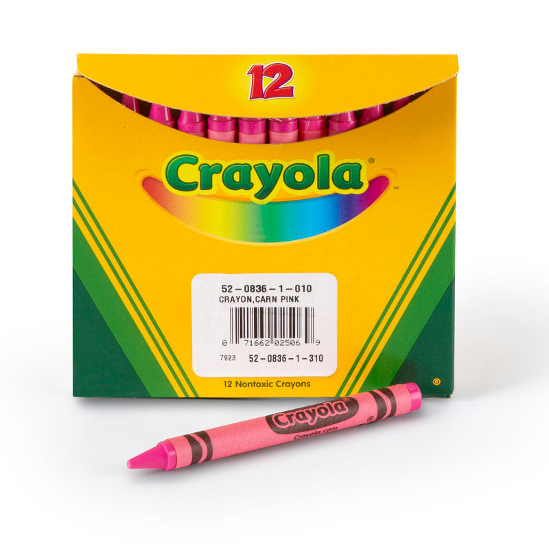 Bulk Crayons, Regular Size, Carnation Pink, 12 Count