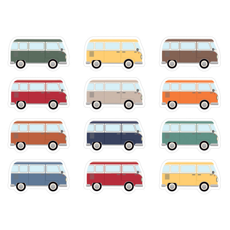Moving Mountains Road Trip Camper Vans Mini Accents, Pack of 36