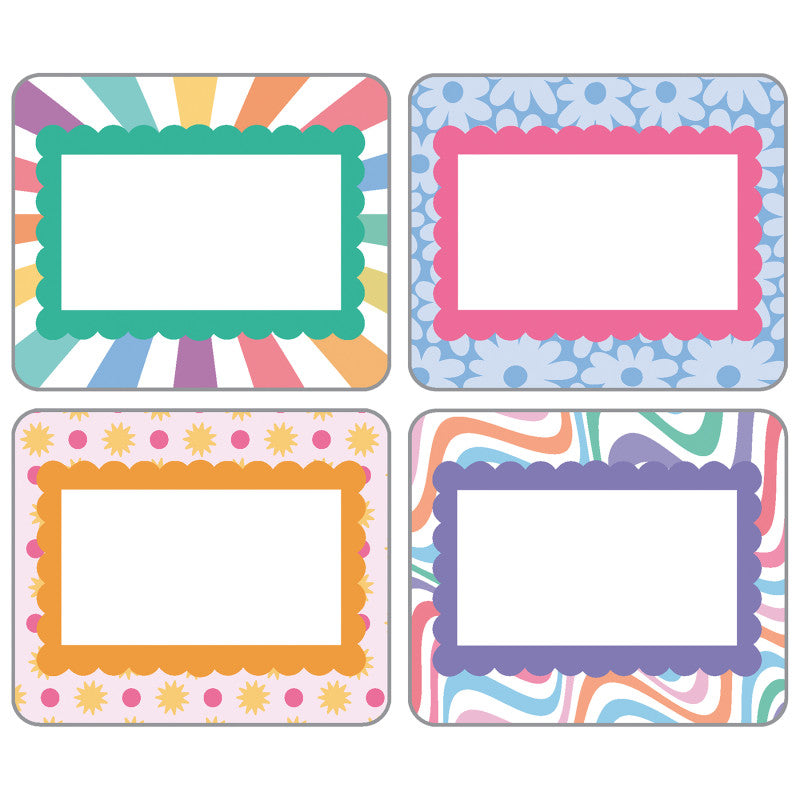 Retro Remix Name Tags, Pack of 40