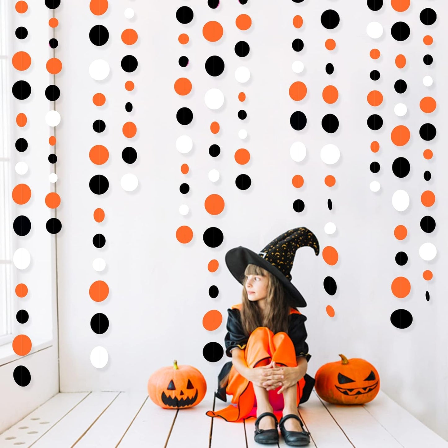 Orange & Black Dot Garland