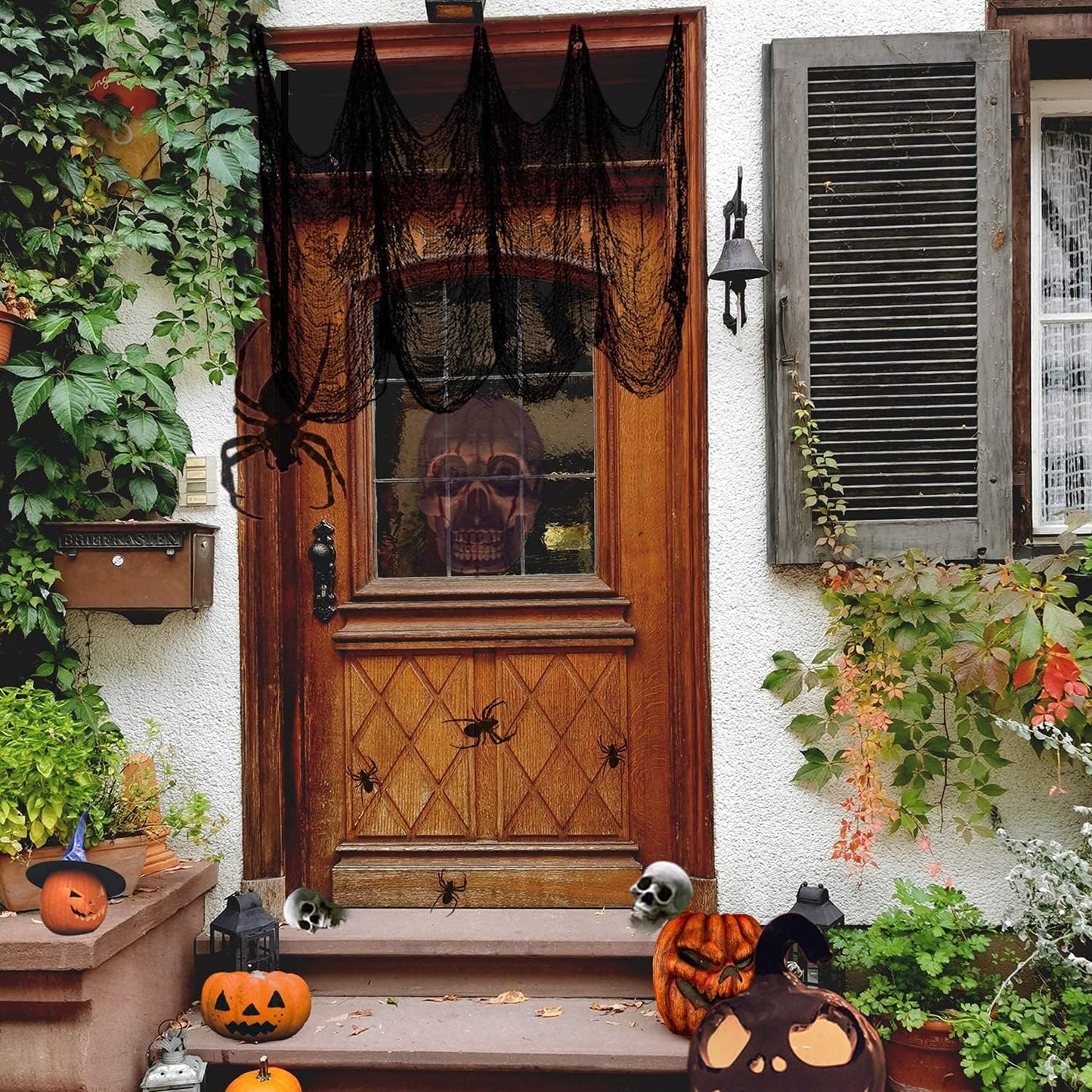 12 Pack Black Halloween Creepy Cloth(30 X 72 Inch)- Spooky Scary Gauze for Halloween Party Supplies Home Wall Doorway Outdoor Yard Decor(Black)