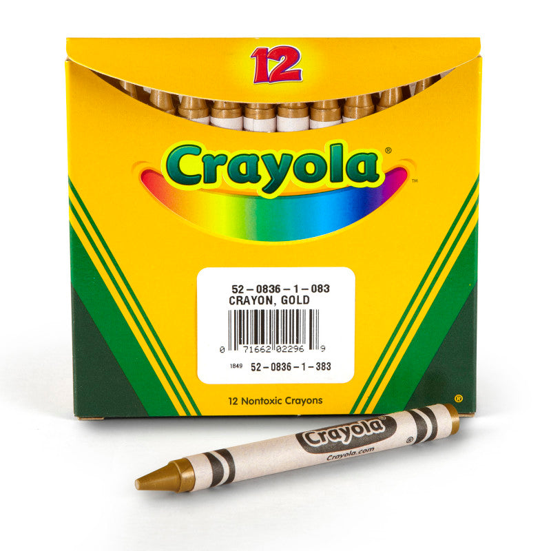 Bulk Crayons, Regular Size, Gold, 12 Count