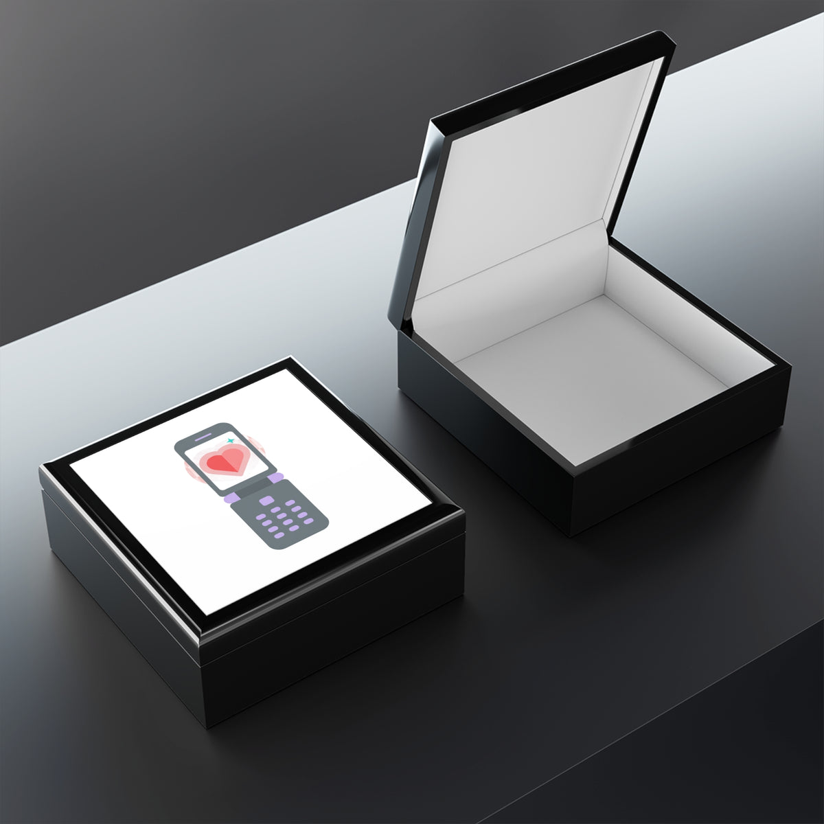 Y2K Flip Phone Heart Screen | Jewelry Box for Rings & Trinkets | Valentine, Galentine’s, BFF Gift | Aesthetic Cute