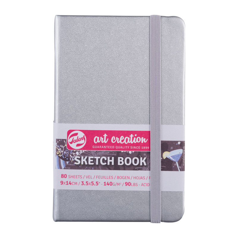 Sketchbook, 80 Sheets, 90lbs, Shiny Silver Cover, 3.5" x 5.5"