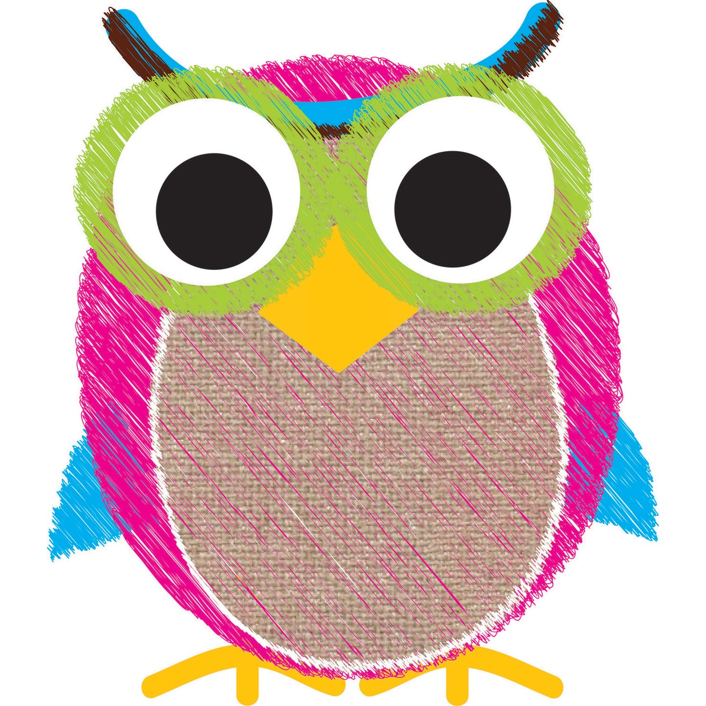 Magnetic Whiteboard Eraser, Burlap Scribble Owl