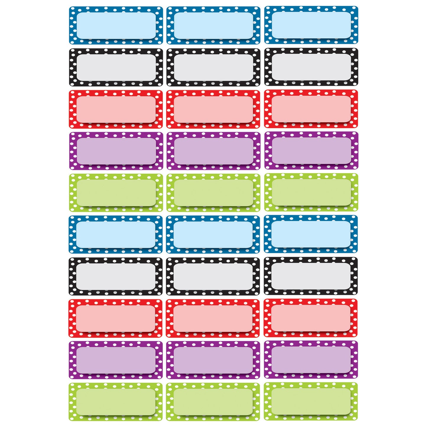 Die-Cut Magnetic Foam Color Dots Labels/Nameplates, 30 Per Pack, 3 Packs