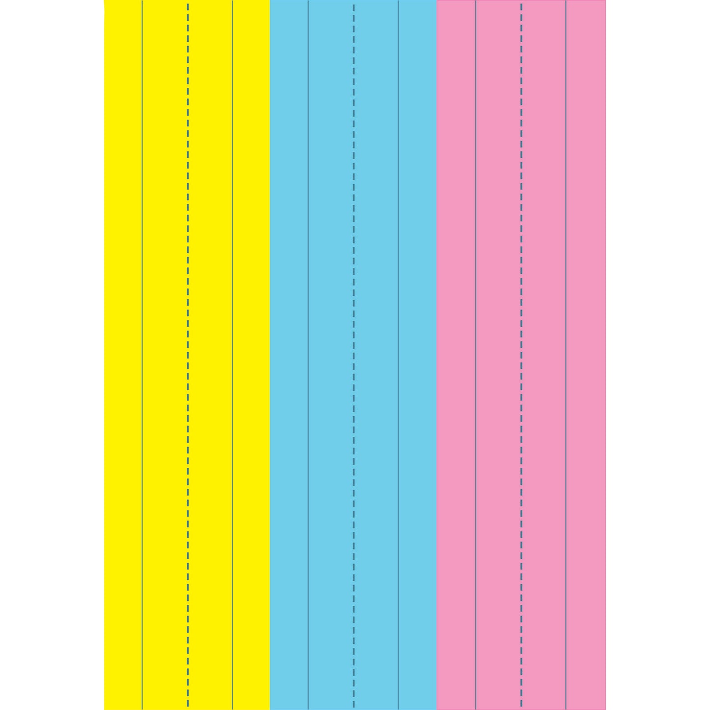 Die-Cut Magnetic Pink/Blue/Yellow Sentence Strips, 2.75" x 11", Pack of 3