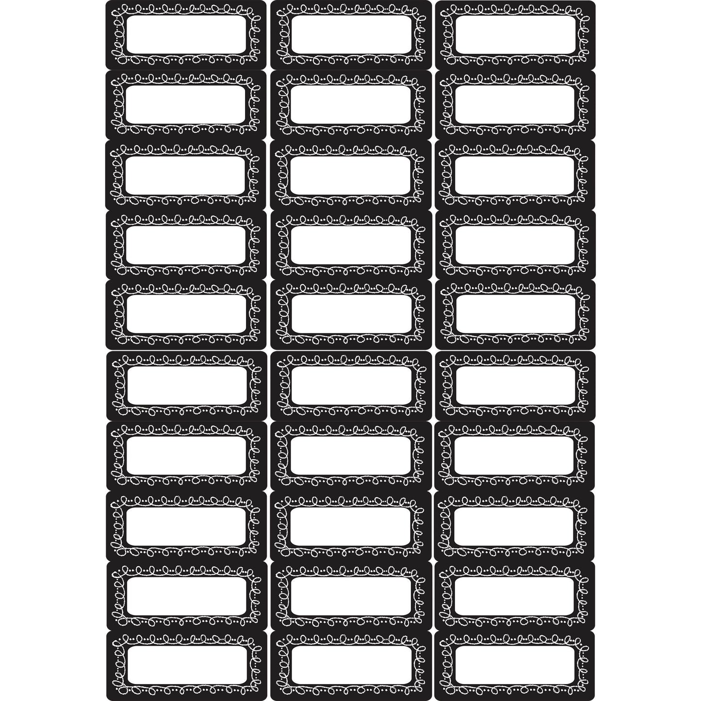 Die-Cut Magnetic Foam Chalk Loop Labels/Nameplates, 30 Pieces