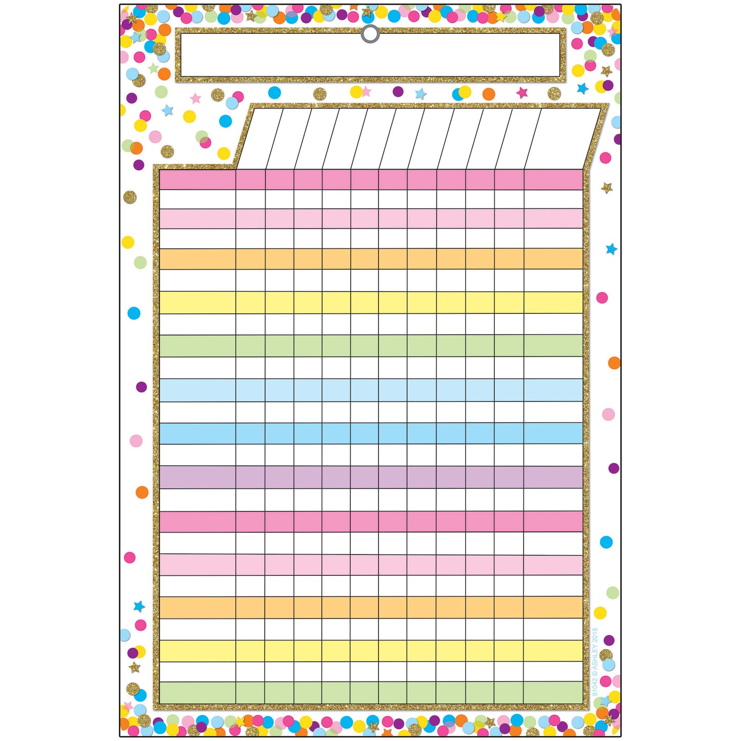 Smart Poly™ Chart, 13" x 19", Confetti Incentive, w/Grommet