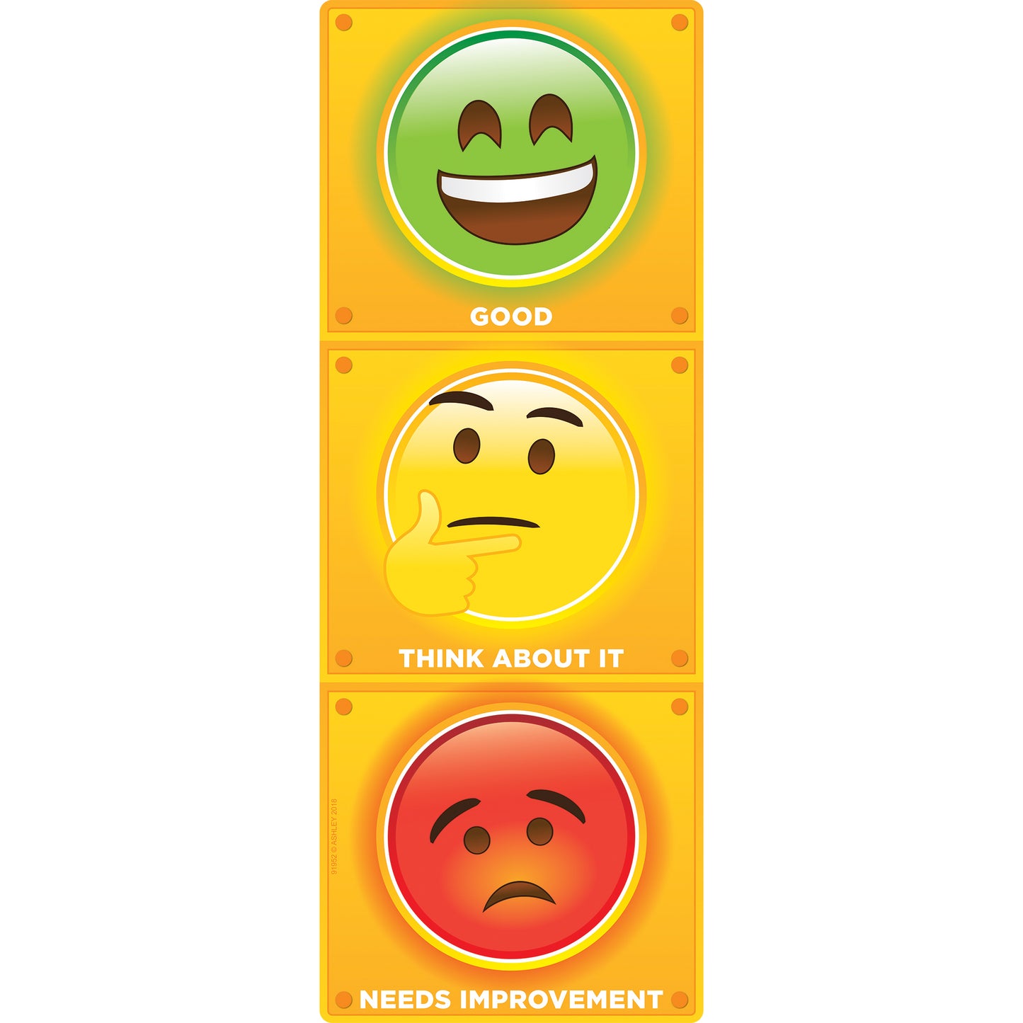 Smart Poly™ Clip Chart w/Grommet, 9" x 24", Stop Light Personal Behavior