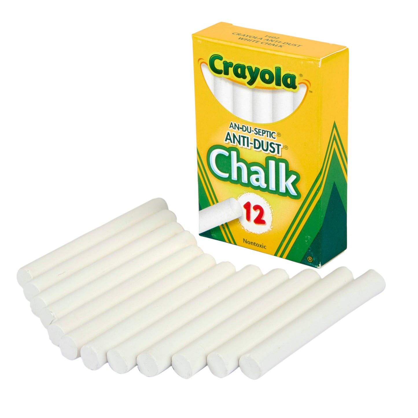 Anti-Dust® Chalkboard Chalk, White, 12 Count
