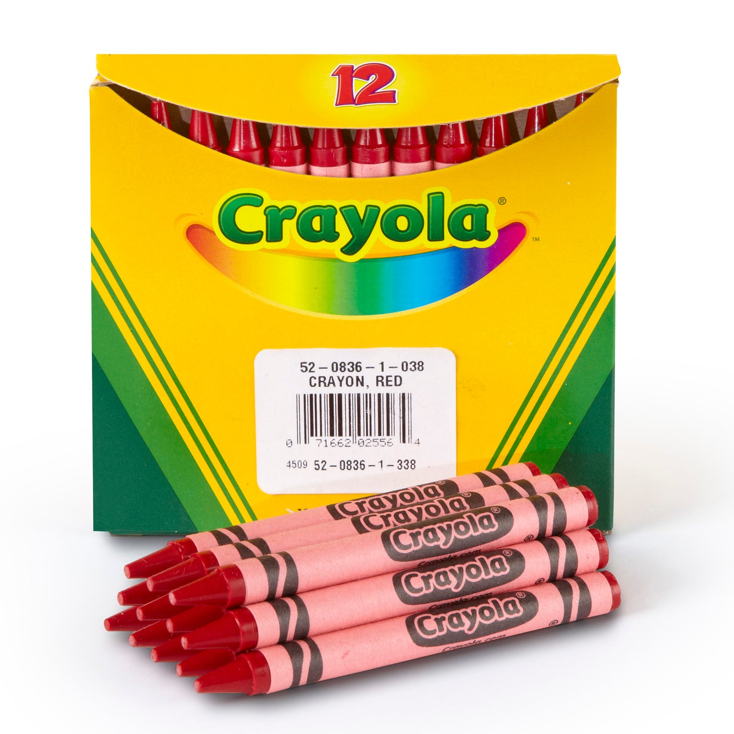 Bulk Crayons, Red, Regular Size, 12 Count