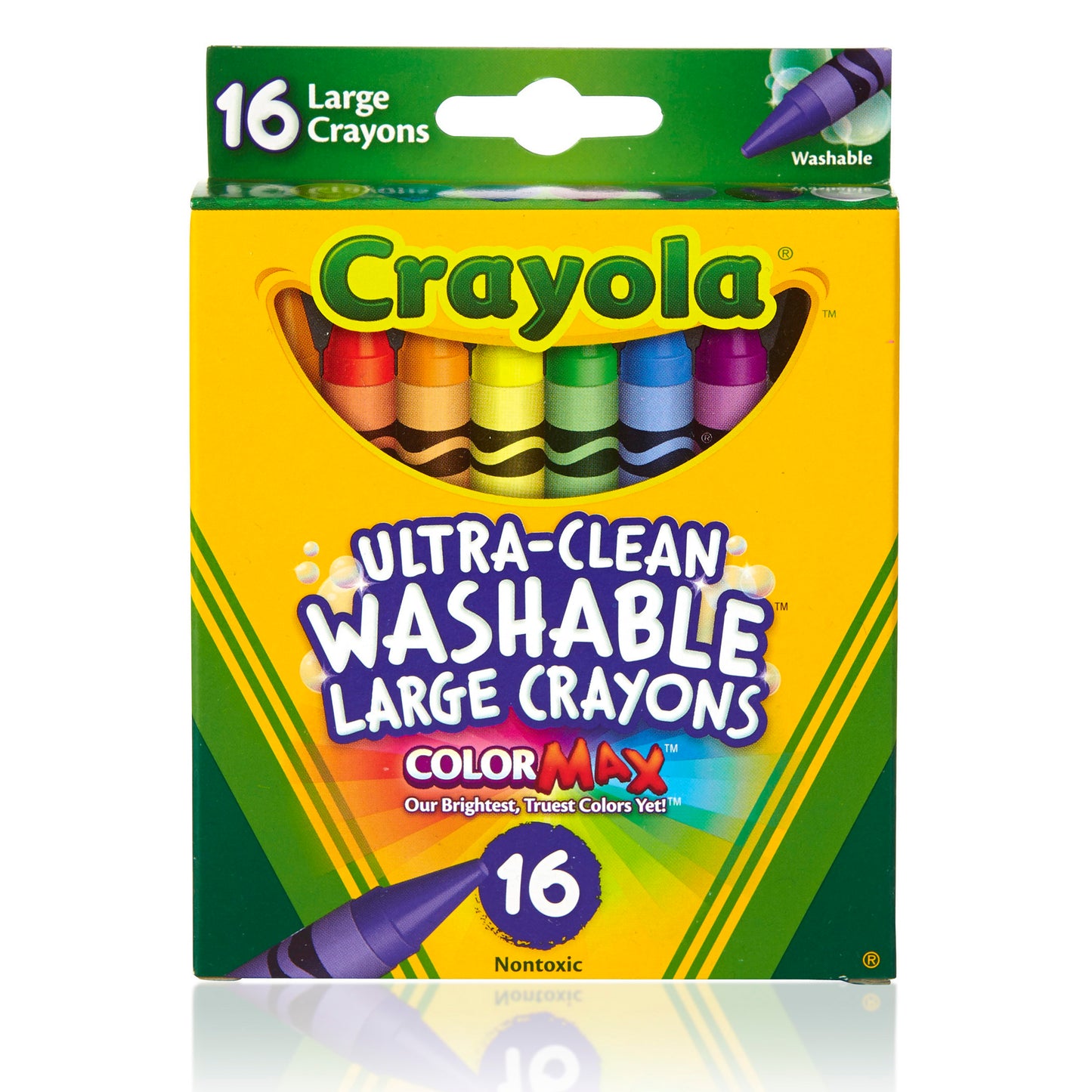 Large Ultra-Clean Washable Crayons, 16 Colors