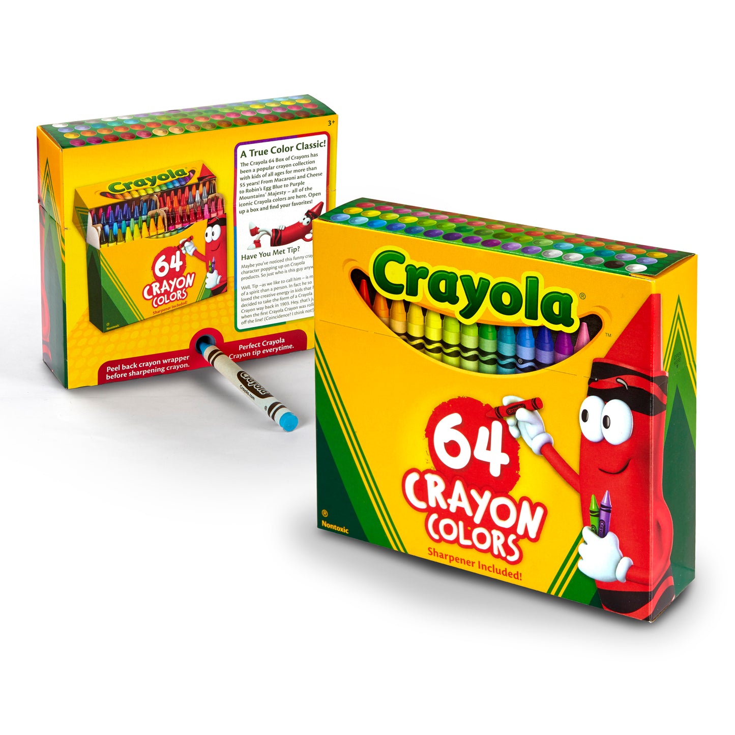 Crayons, Regular Size, 64 Count with Sharpener