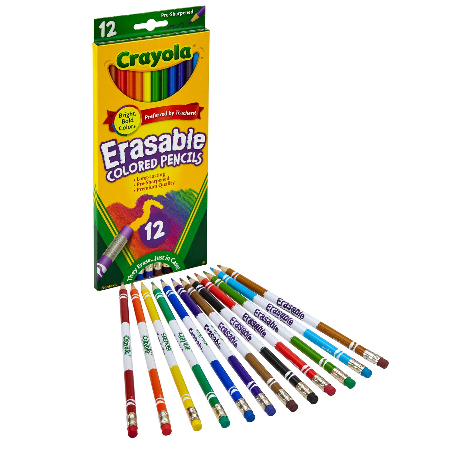 Erasable Colored Pencils, 12 Count