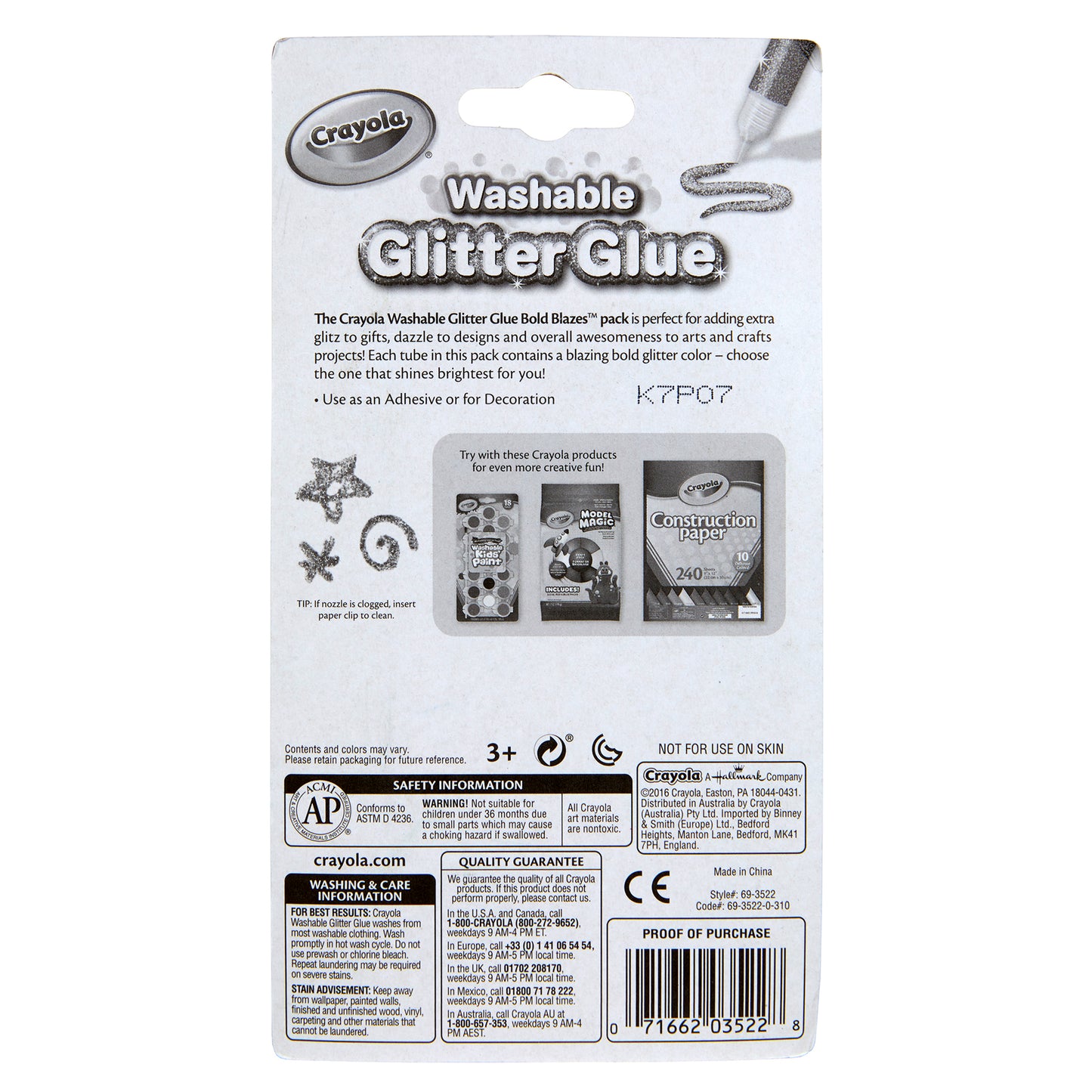 Washable Glitter Glue, Bold, Pack of 5