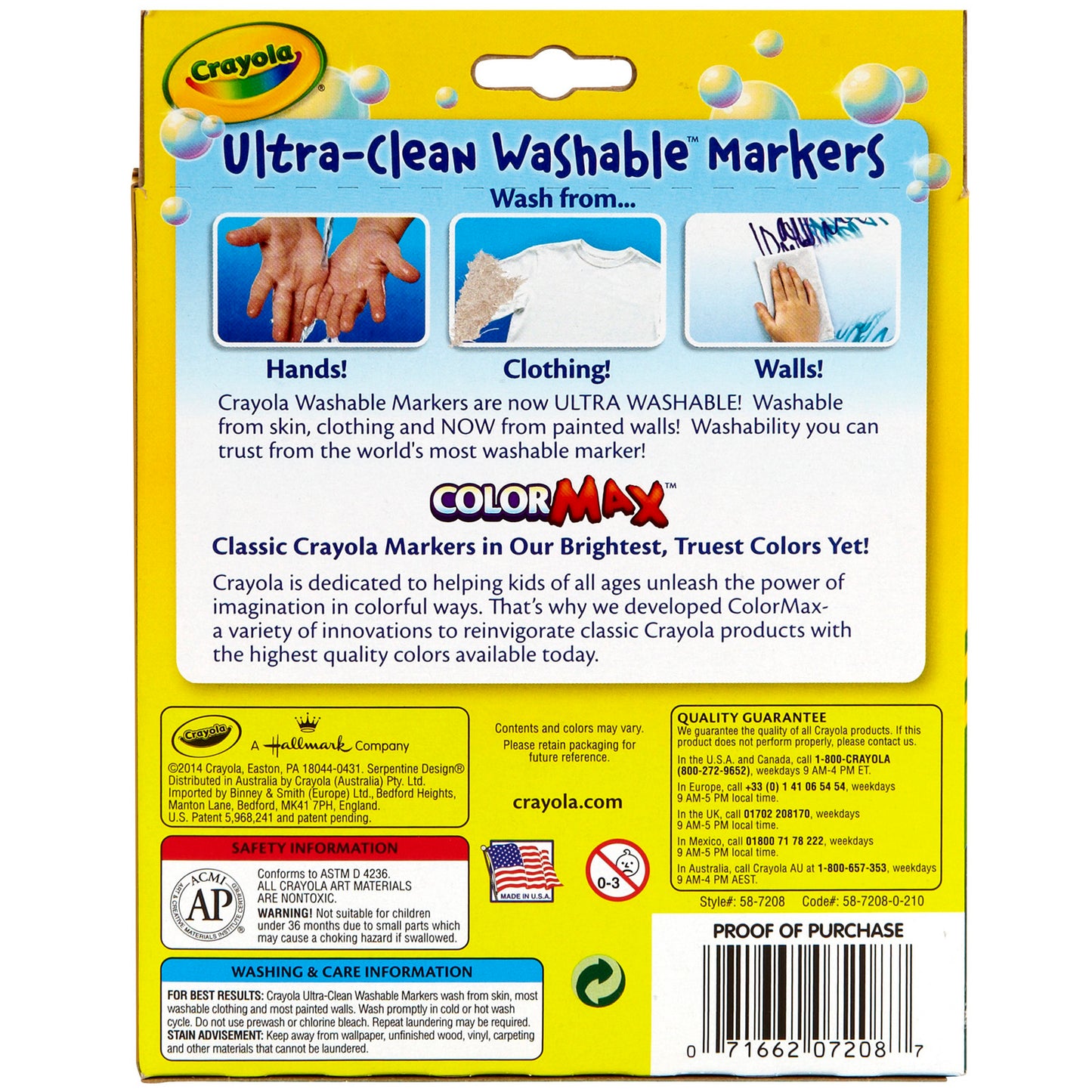Ultra-Clean Washable Markers, Wedge Tip, 8 Count