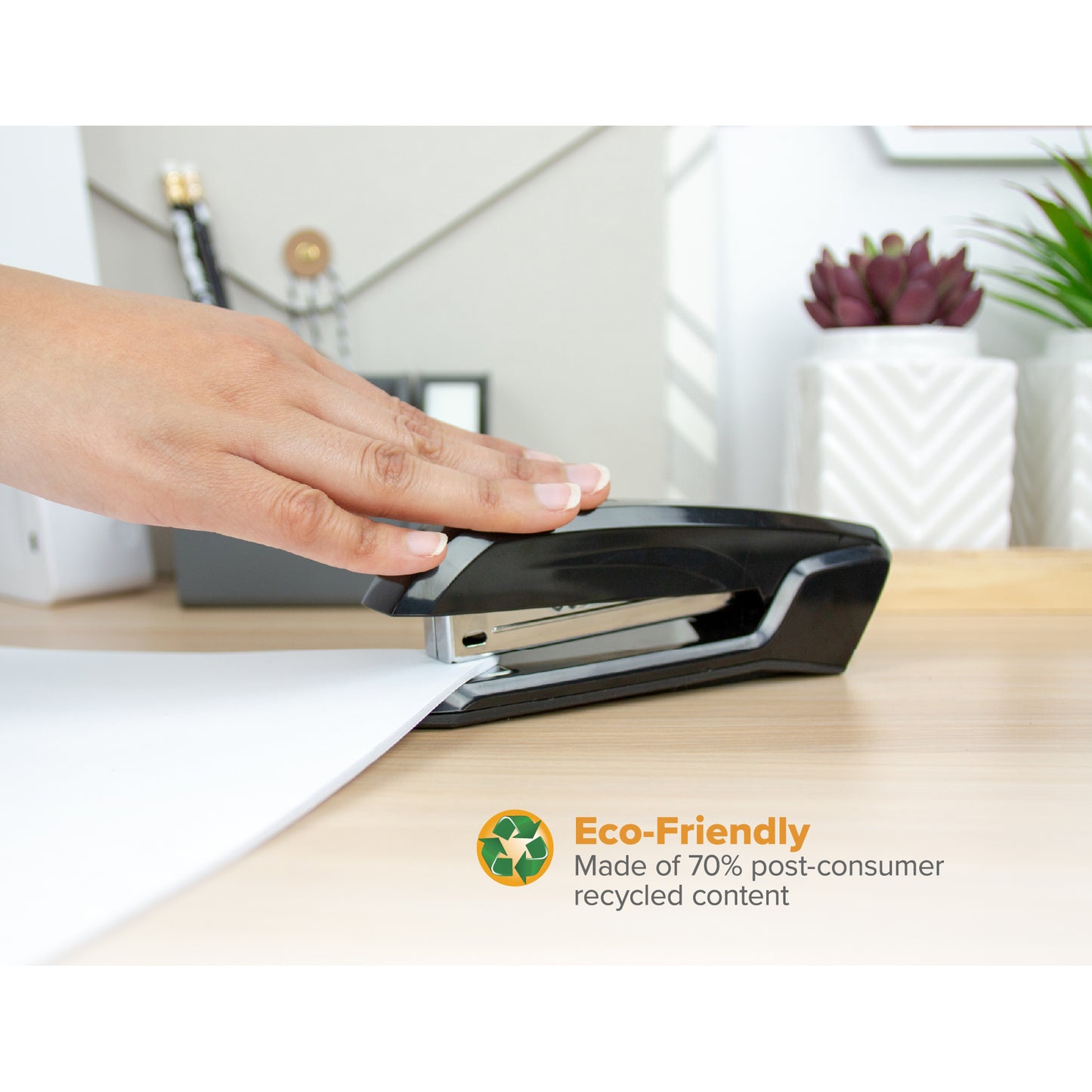 Black Anti-Microbial Desktop Stapler