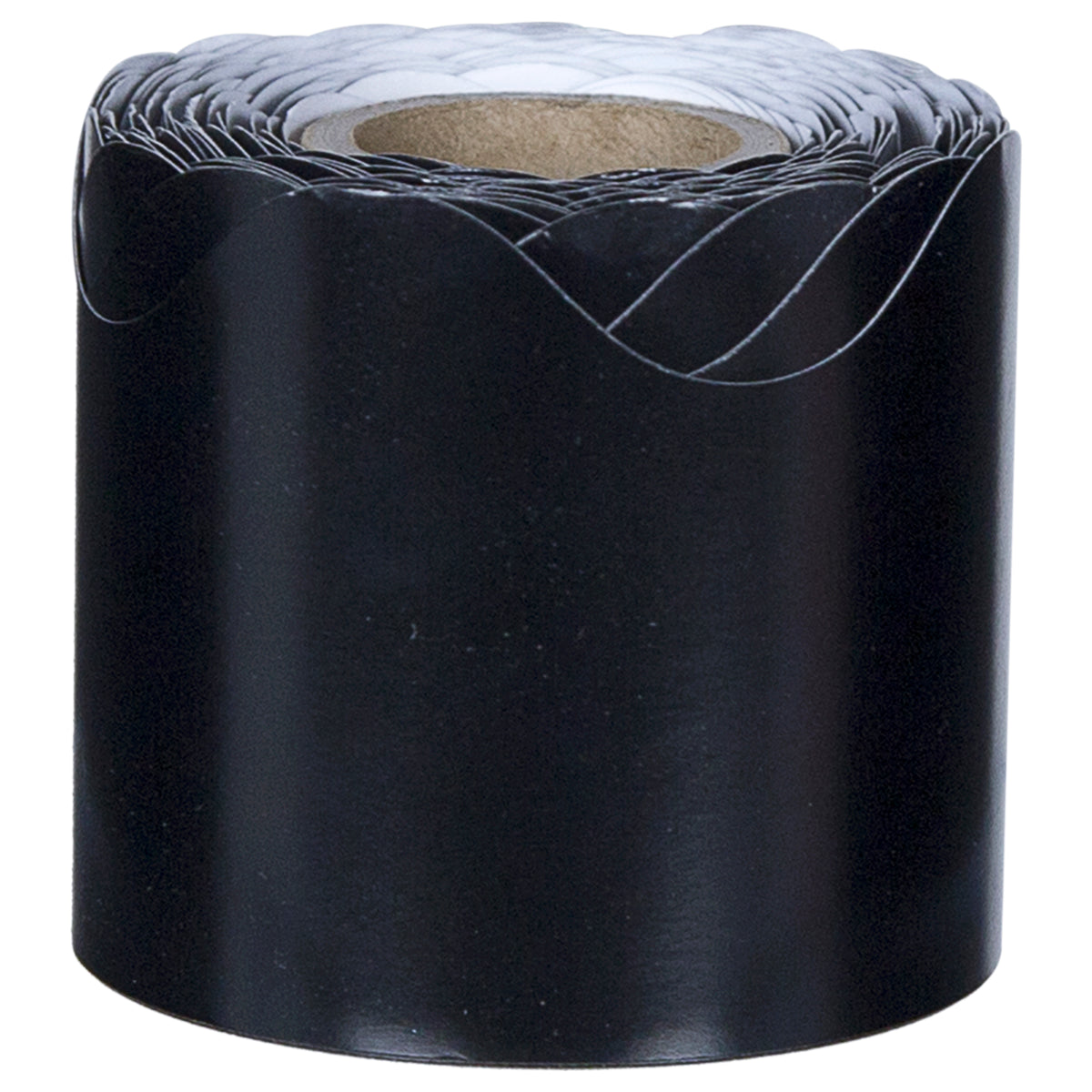 Black Rolled Scalloped Border, 36 Feet