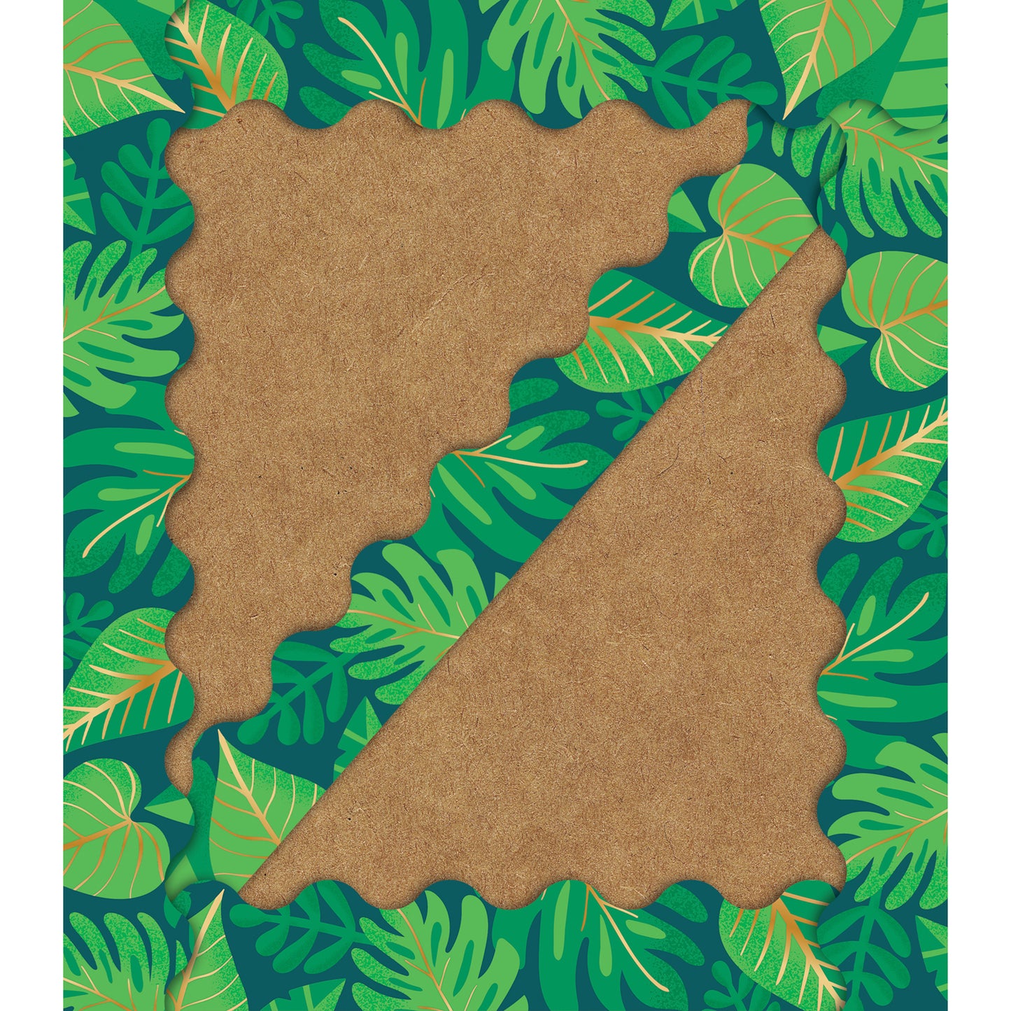 One World Tropical Leaves Scalloped Border, 39 Feet