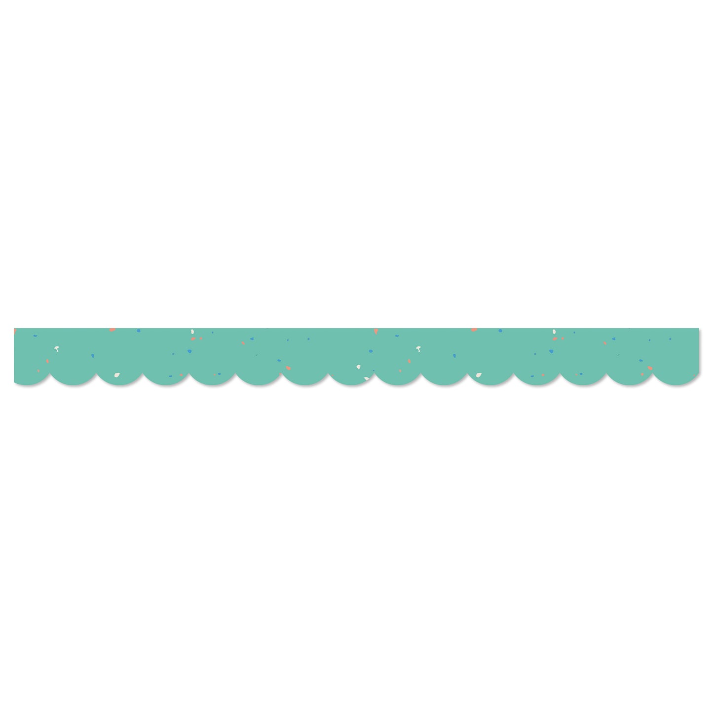 We Belong Speckled Teal Scalloped Borders, 39 Feet