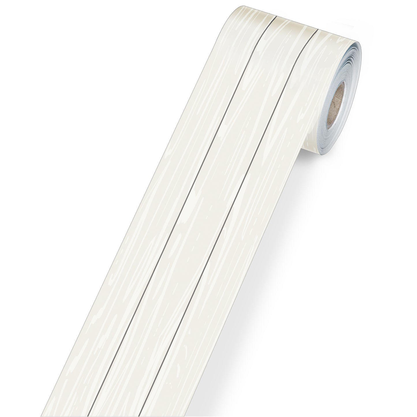 White Wood Grain Rolled Borders Straight