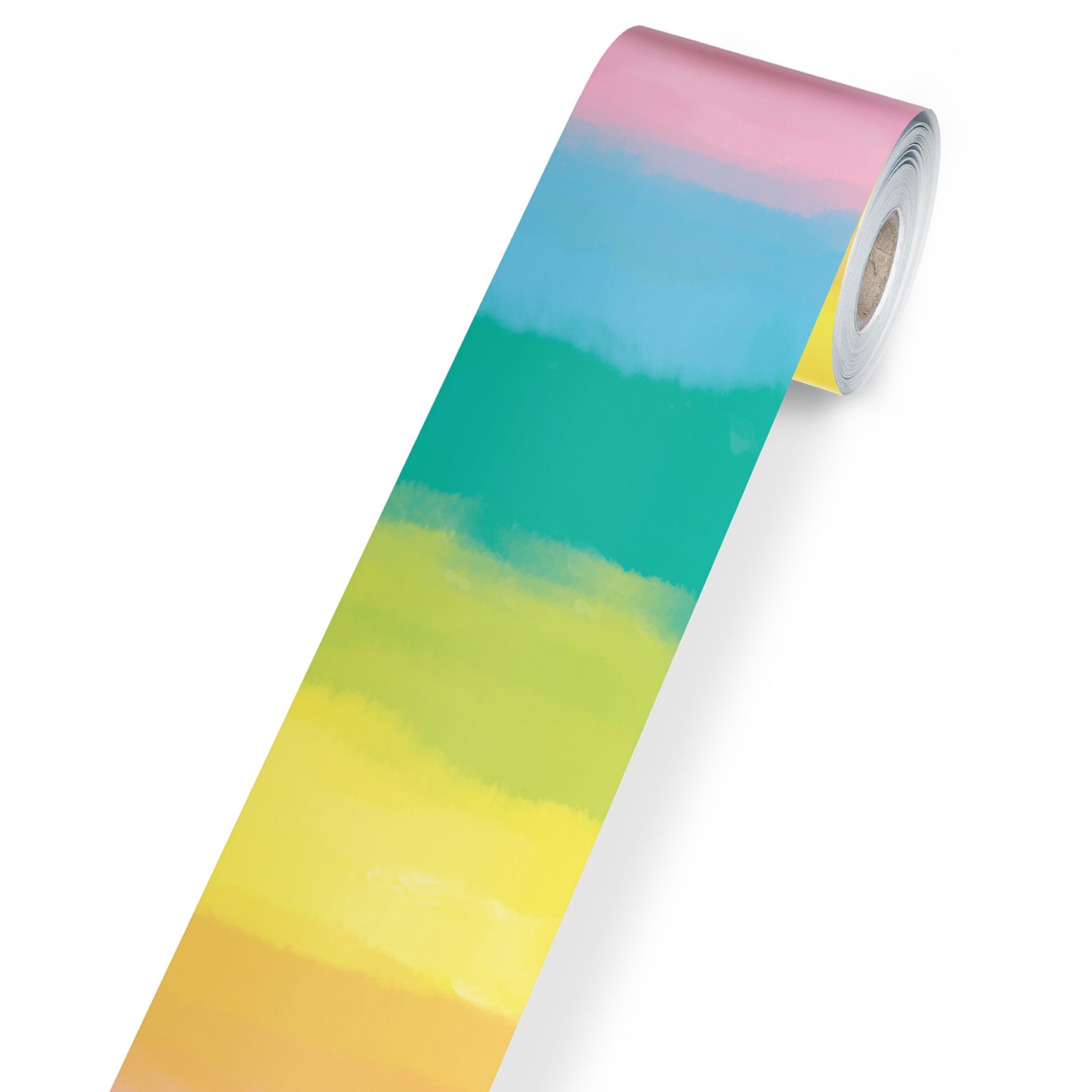 Watercolor Rolled Board Borders Straight Happily Ever Elementary