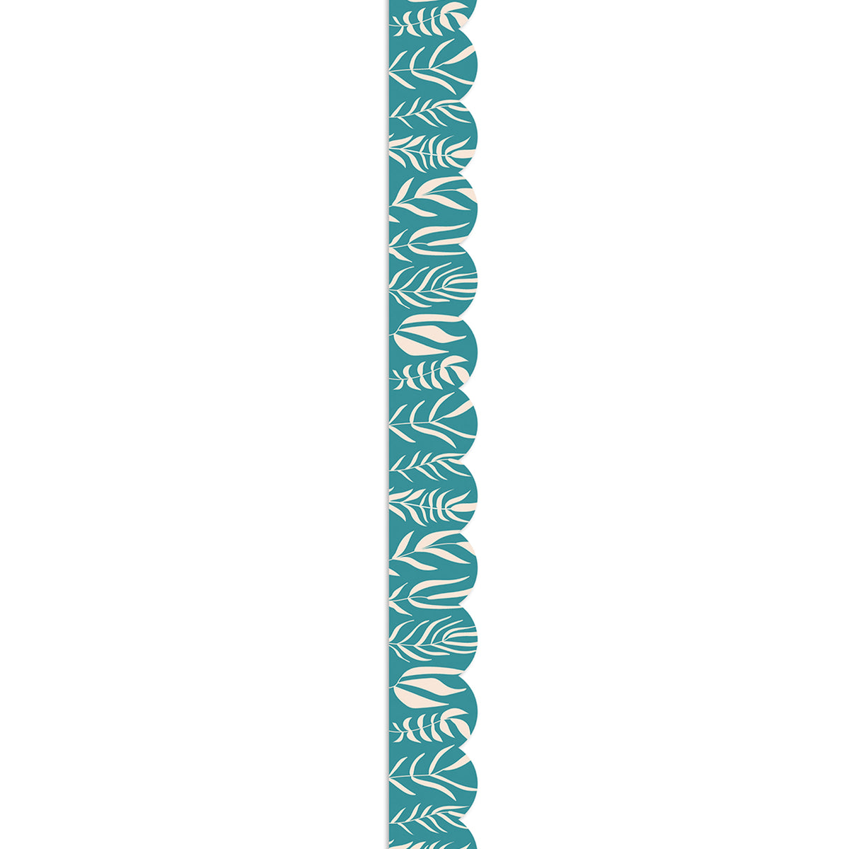 Teal With Leaves Scalloped Border True To You