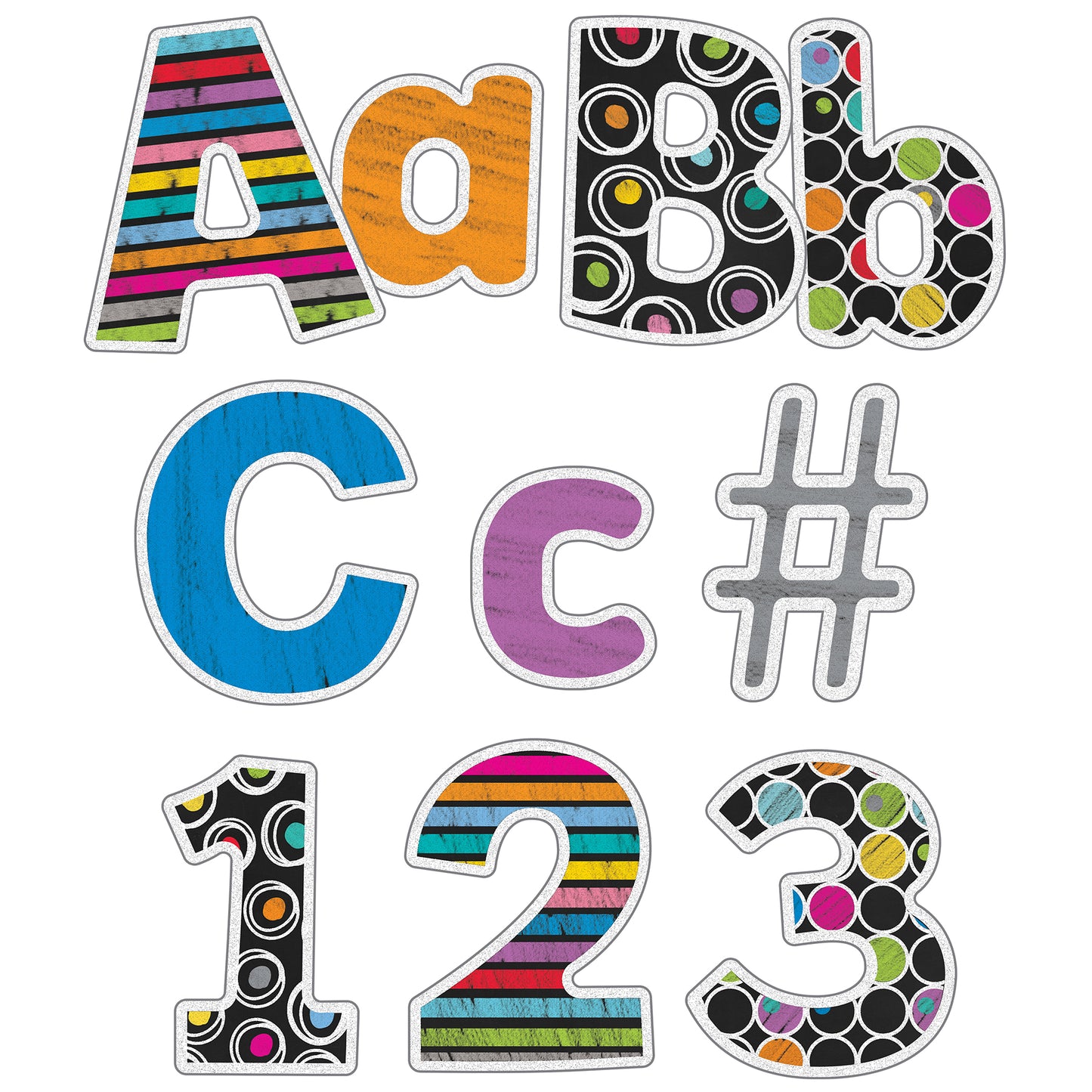 Colorful Chalkboard Ez Letters Combo Pack