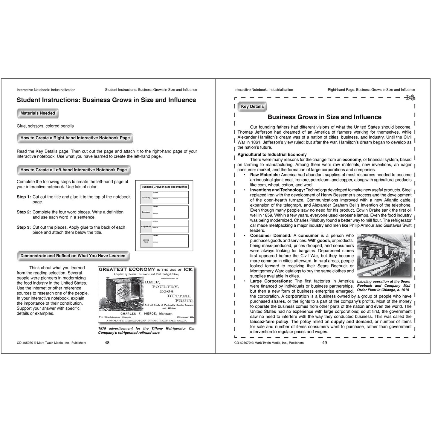 Interactive Notebook: Industrialization, Grade 5-8