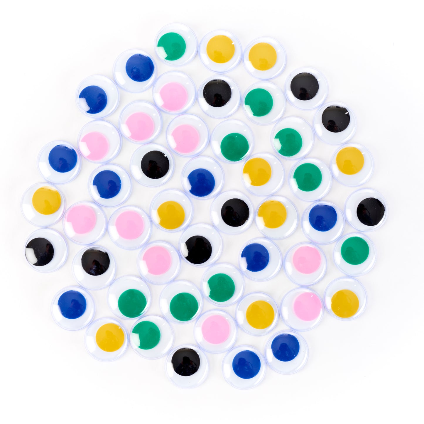 WIGGLE EYES ROUND 15MM ASST 50CT
