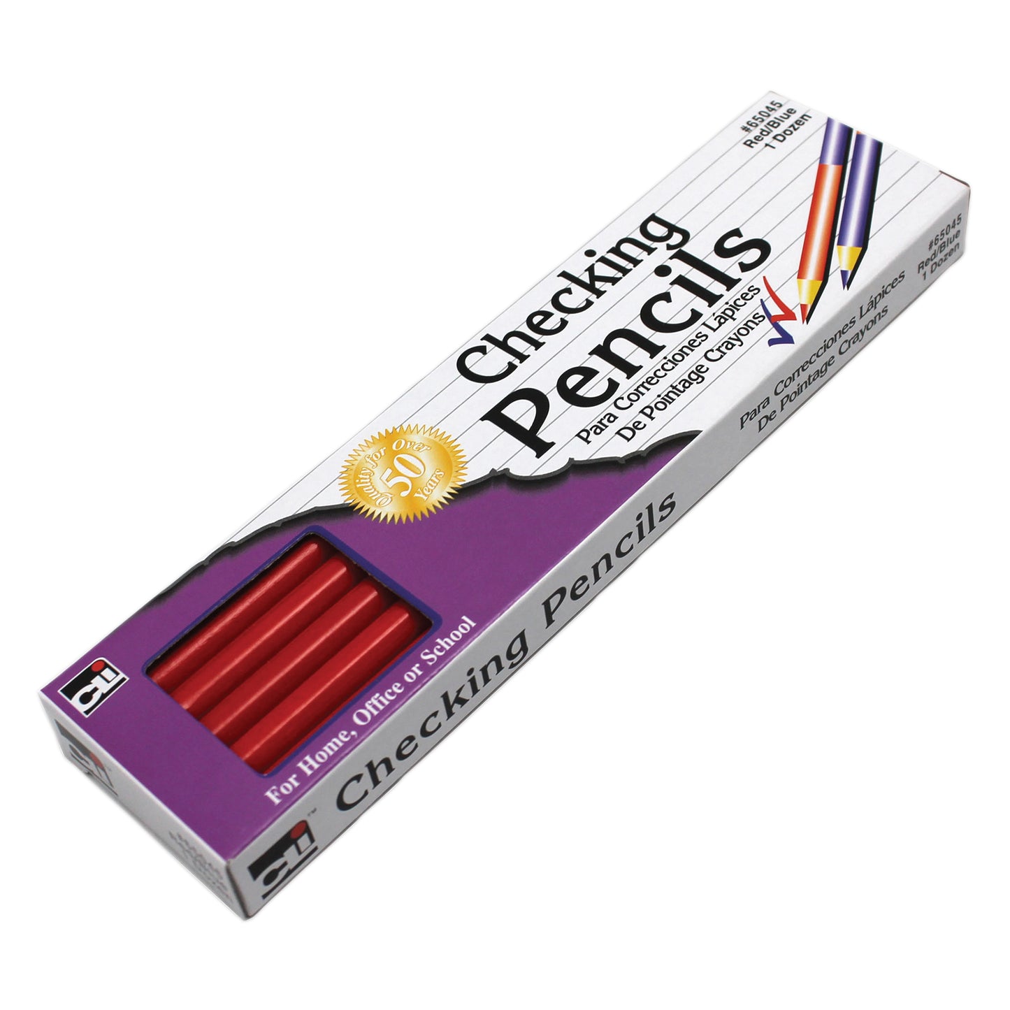Checking Pencil, Combination Red and Blue Colored Leads, Box of 12