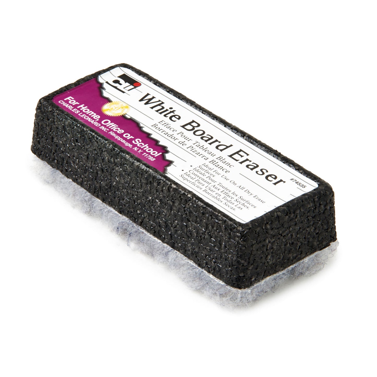 Eraser, Whiteboard, Felt/Foam, Gray and Black, 1 Eraser