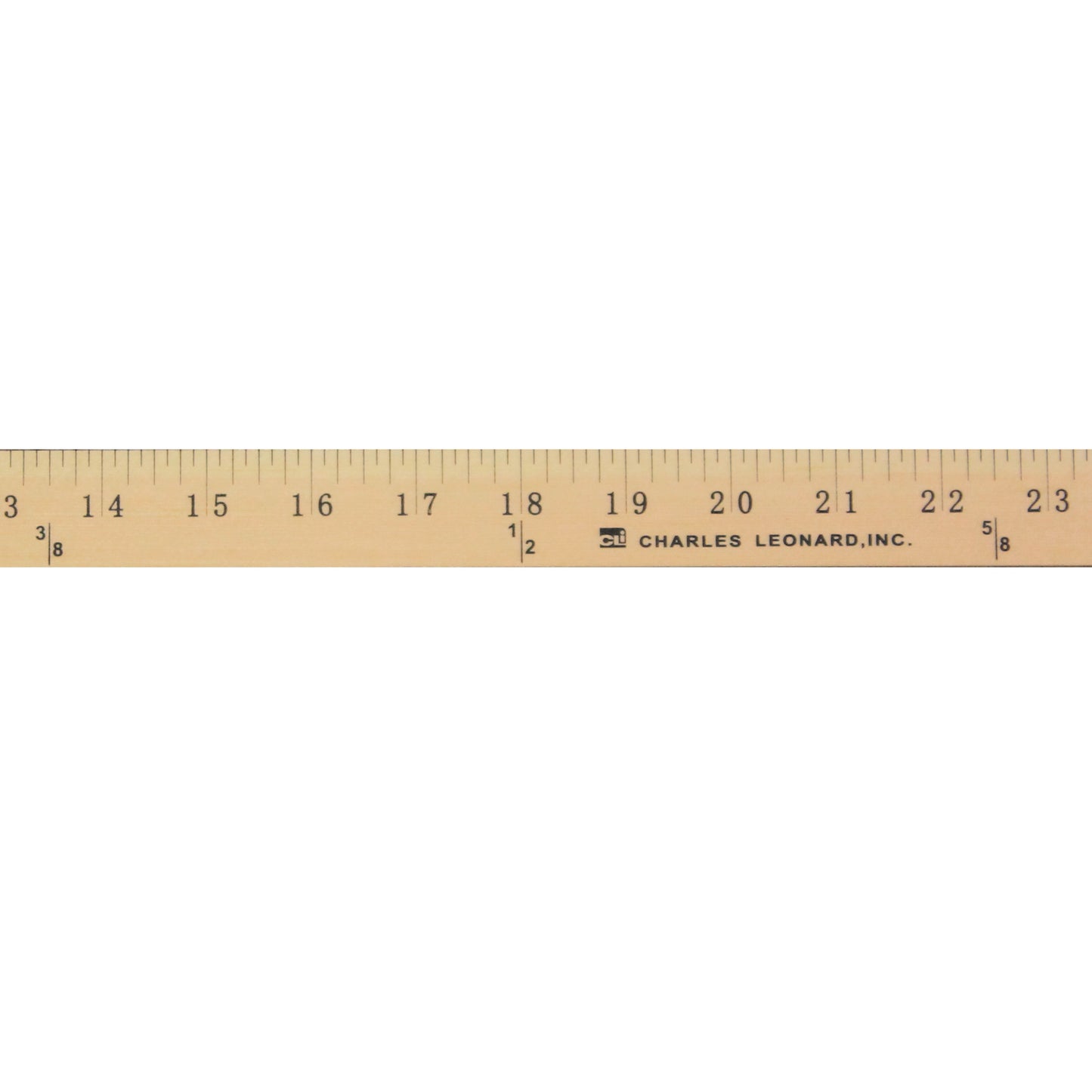 Metal Edged Yardstick Ruler, Inches and 1/8 Yard Measurements, Natural Wood, 36 Inches