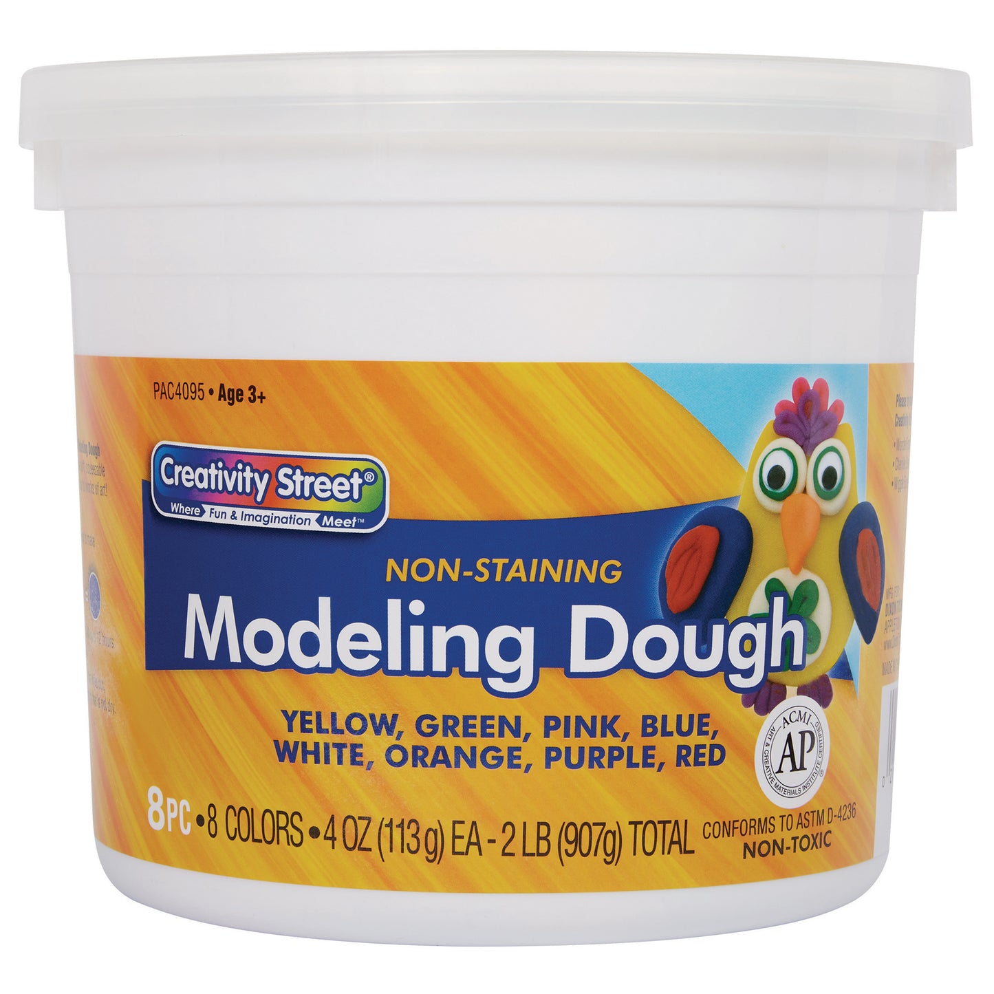 Modeling Dough, 8 Assorted Colors, 4 oz. Per Piece, 8 Pieces Per Pack, 3 Packs