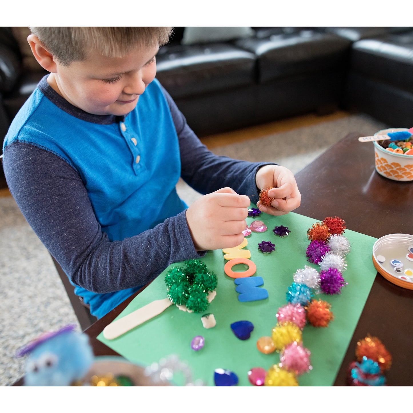 Glitter Pom Pons, Assorted Colors, 1", 40 Pieces