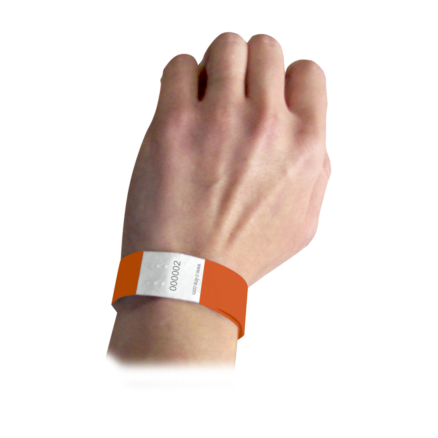 DuPont Tyvek Security Wristband, Orange, 3/4" Width, 10" Length, Pack of 100