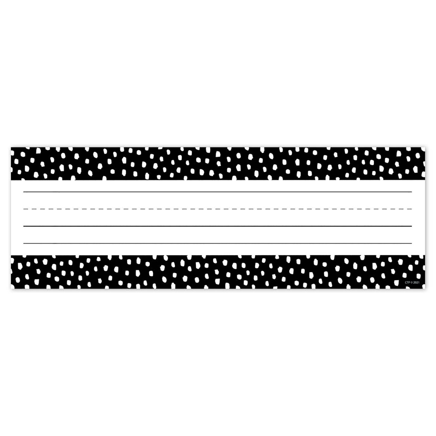 Messy Dots on Black Name Plates, 9-1/2" x 3-1/4", Pack of 36