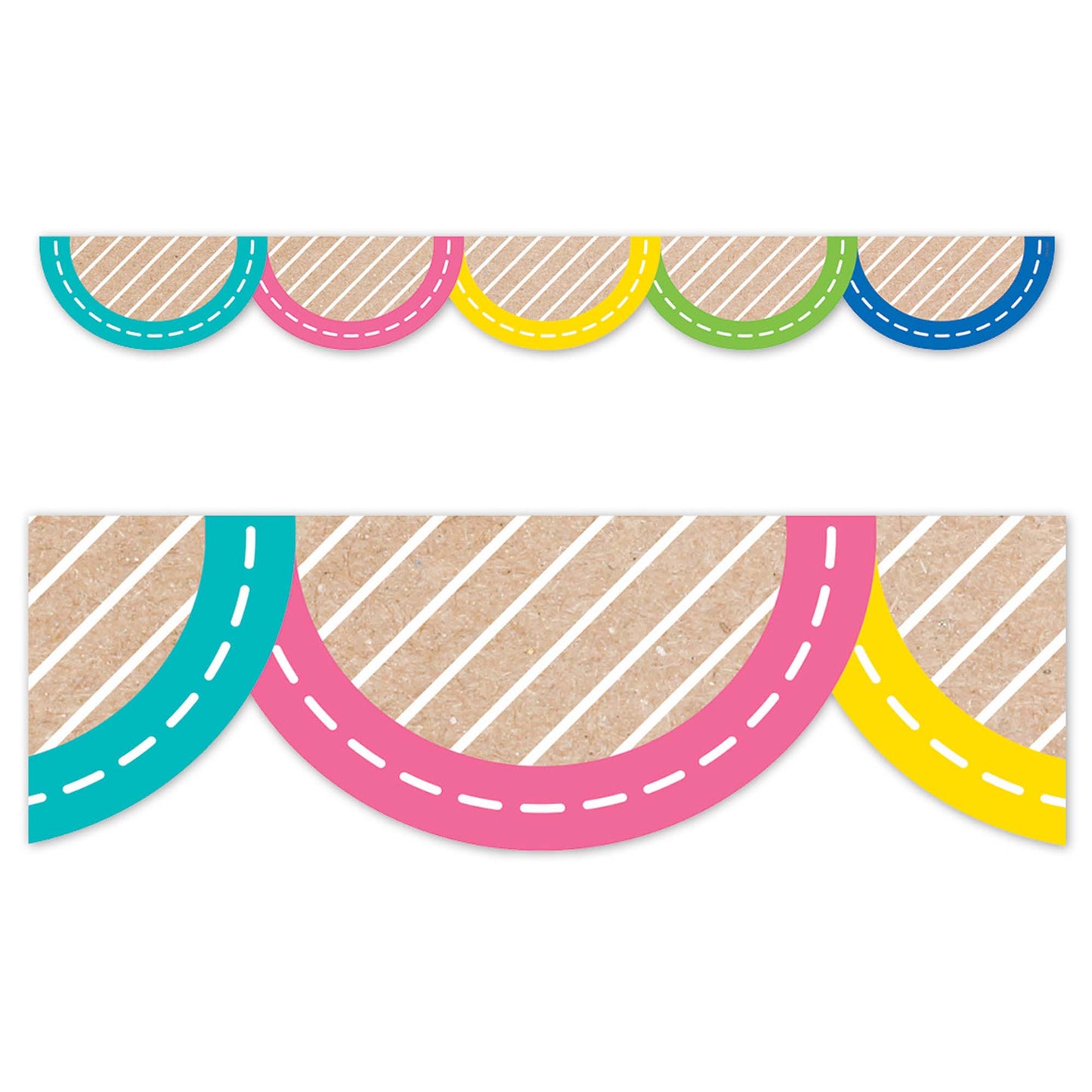 Krafty Pop Colorful Kraft Jumbo Scallops EZ Border, 48 Feet