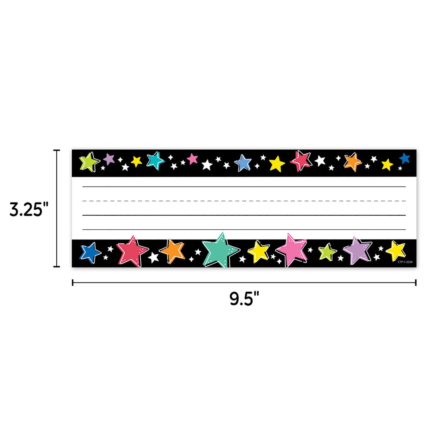 Colorful Stars On Black Name Plates Star Bright