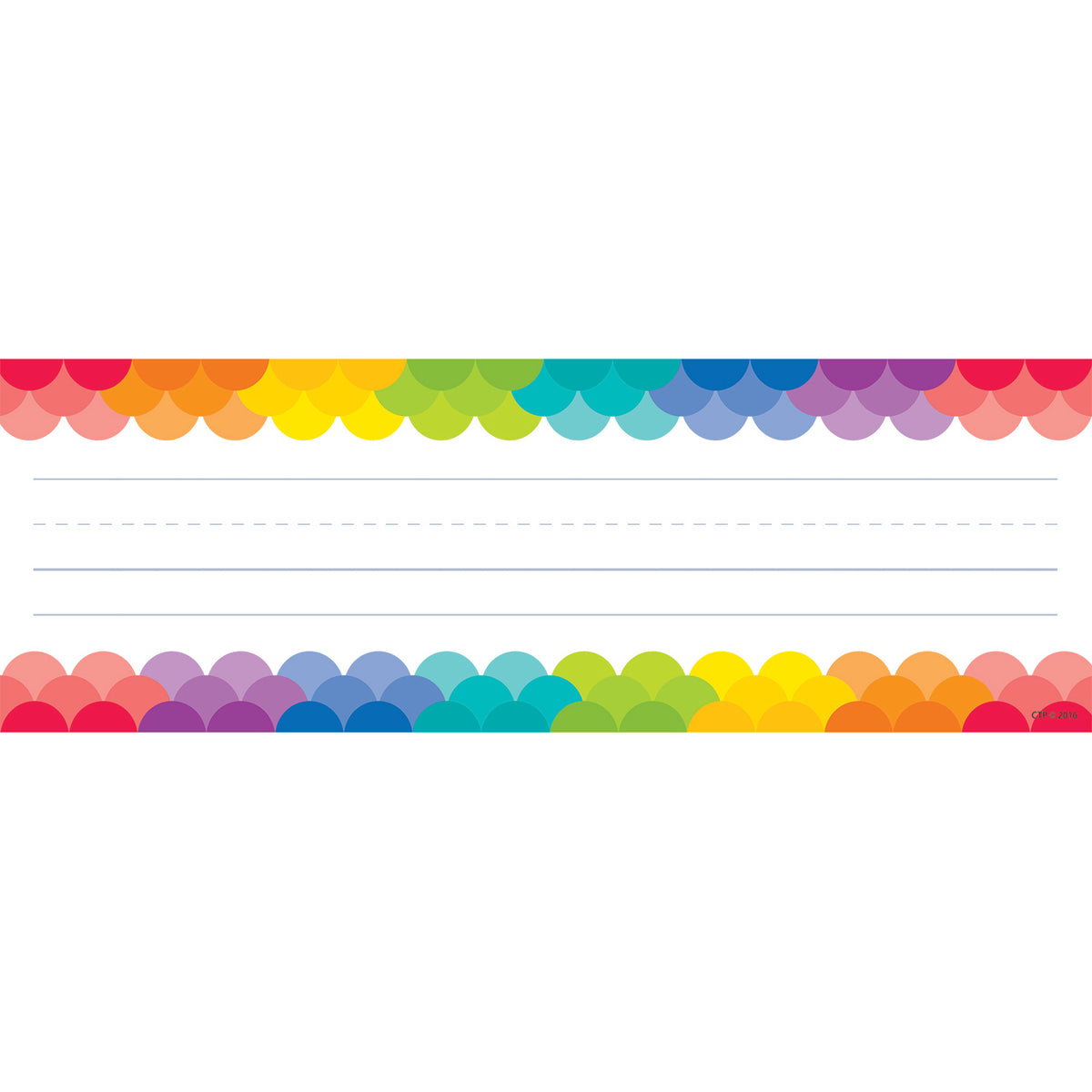 Rainbow Scallops Name Plates, 36 Per Pack, 6 Packs